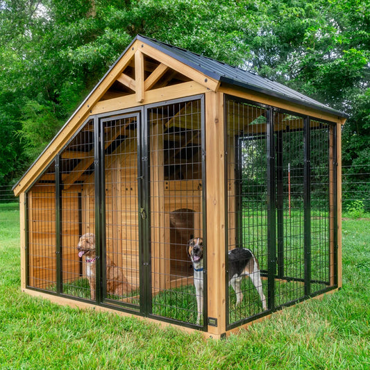 7’ x 5’ Canine Cabin Cedar Wood Outdoor Dog Kennel