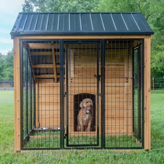 7’ x 5’ Canine Cabin Cedar Wood Outdoor Dog Kennel