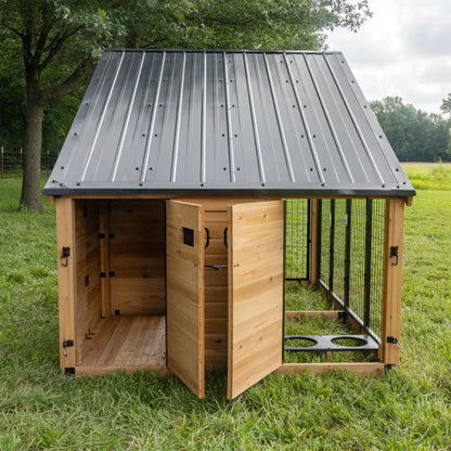 7’ x 5’ Canine Cabin Cedar Wood Outdoor Dog Kennel