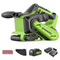 24V Brushless Cordless Belt Sander, Dust Bag, 4Ah Battery