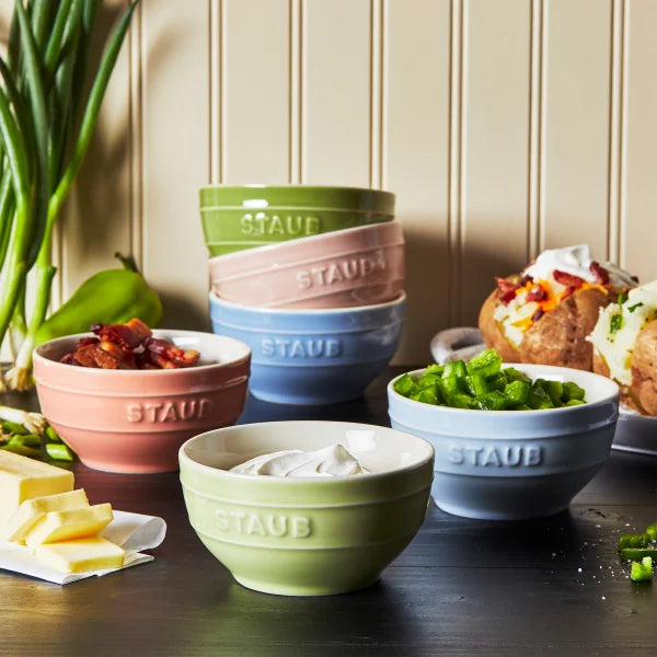 Staub Macaron 12-piece Ceramic Mini Dutch Oven and Bowl Set