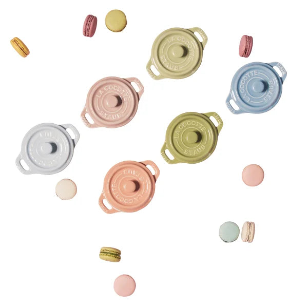 Staub Macaron 12-piece Ceramic Mini Dutch Oven and Bowl Set