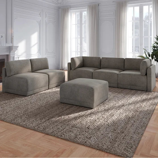 Fallon Modular Sectional 6-piece Gray with Ottoman