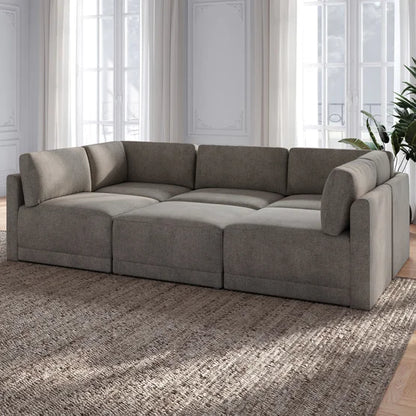Fallon Modular Sectional 6-piece Gray with Ottoman