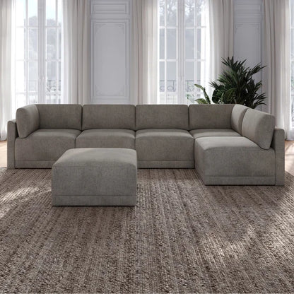 Fallon Modular Sectional 6-piece Gray with Ottoman