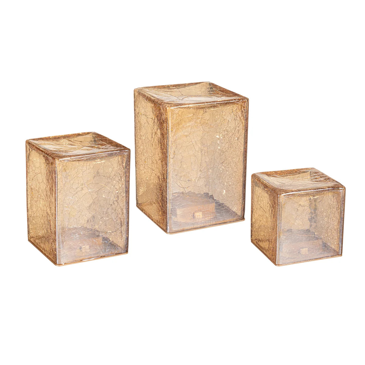 Glass Cubes and Spheres Towers, Set of 3