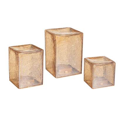 Glass Cubes and Spheres Towers, Set of 3