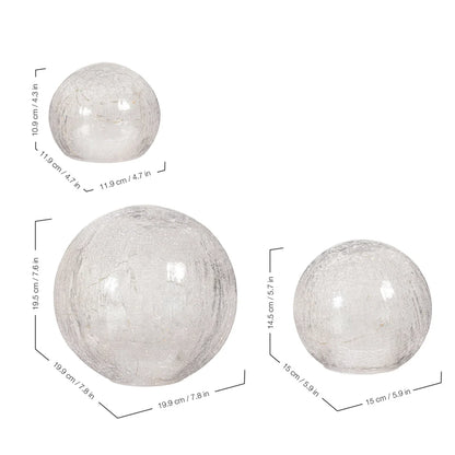 Glass Cubes and Spheres Towers, Set of 3