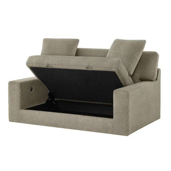 Gilroy Fabric Oversized Storage Chair and Storage Ottoman