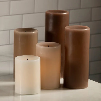 Warm Ombre LED Black Wick Candle Set with Remote, 5-piece