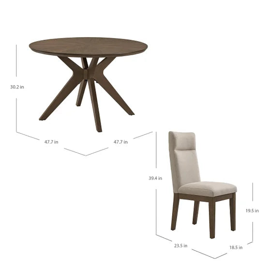 Sophie 48” Round Dining Table and 4 Chairs