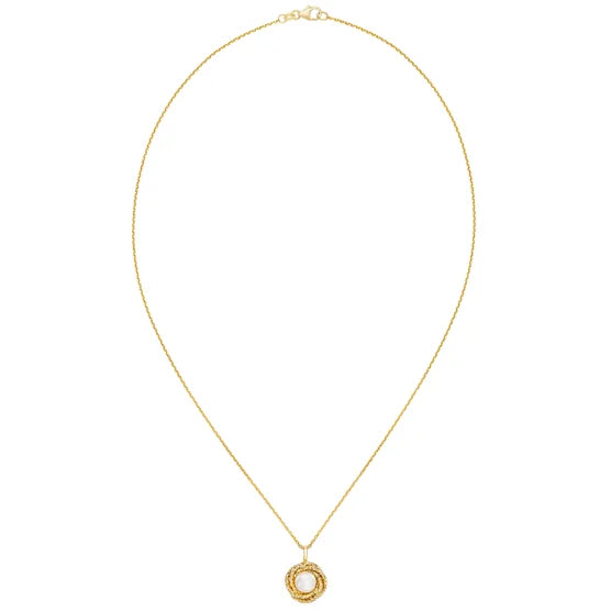 Freshwater Cultured 7-7.5 mm Pearl 14kt Yellow Gold Love Knot Pendant