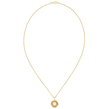 Freshwater Cultured 7-7.5 mm Pearl 14kt Yellow Gold Love Knot Pendant