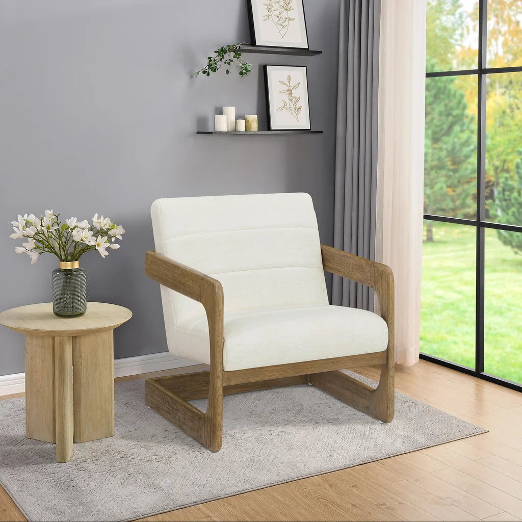 Milland Wood Base Fabric Accent Chair