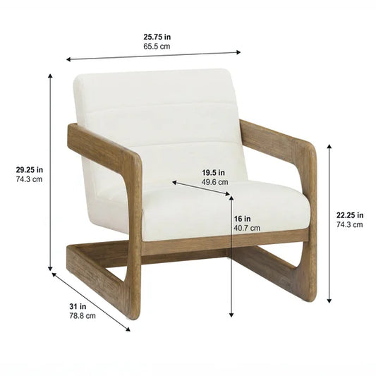 Milland Wood Base Fabric Accent Chair