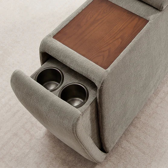 Sereen Storage Console with Wood Tray, Taupe