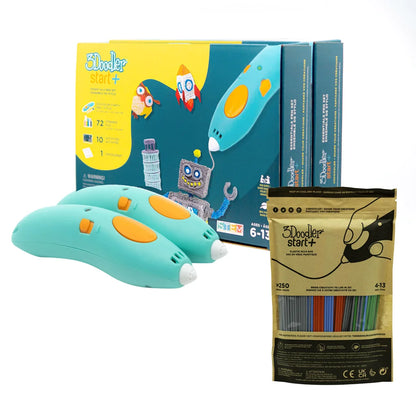 3Doodler Start+ 3D Pen Twin Pack Bundle with Bonus Refills & DoodlePad