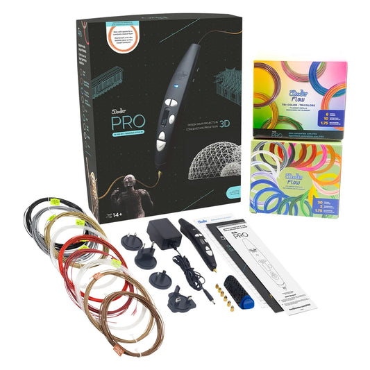 3 Doodler PRO 3D Pen Bundle With Bonus PLA Refills