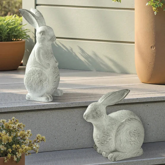 Rabbit Garden Statues Set of Two
