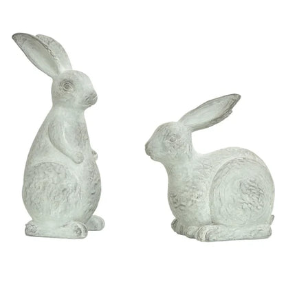 Rabbit Garden Statues Set of Two