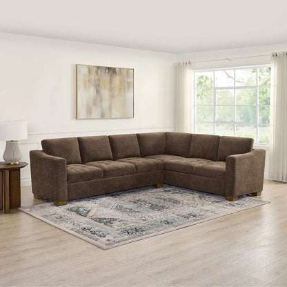 Ellsford 2-piece Fabric Sectional, Brown