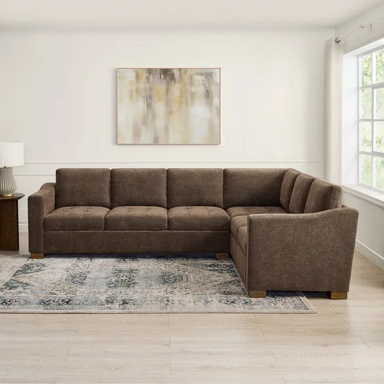 Ellsford 2-piece Fabric Sectional, Brown