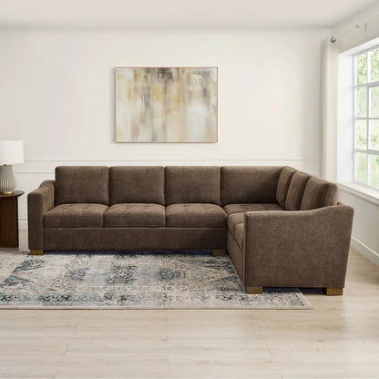 Ellsford 2-piece Fabric Sectional, Brown