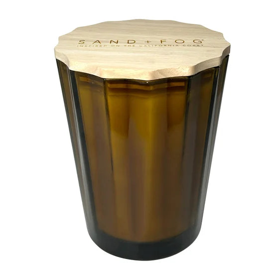 57 oz. Scalloped Candle with Rubber Wood Lid