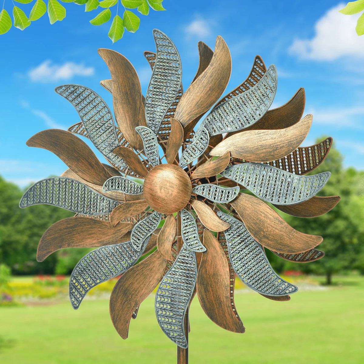 Metal Flower Wind Spinner