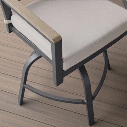 Nicolet 2-piece Outdoor Patio High Dining Swivel Chairs