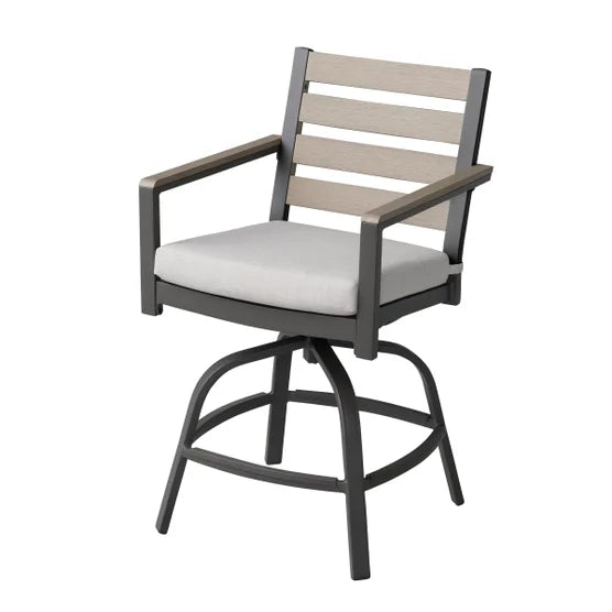 Nicolet 2-piece Outdoor Patio High Dining Swivel Chairs
