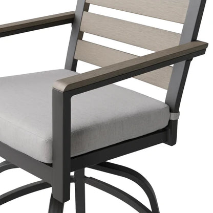 Nicolet 2-piece Outdoor Patio High Dining Swivel Chairs