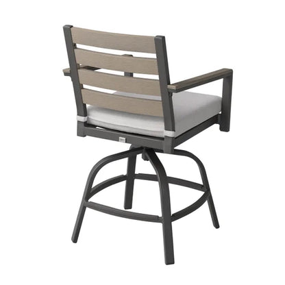 Nicolet 2-piece Outdoor Patio High Dining Swivel Chairs
