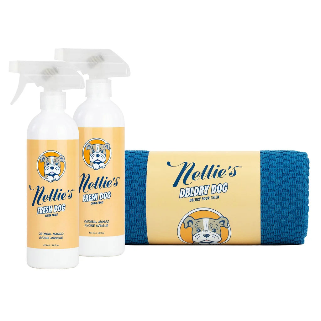 Dog Towel and Waterless Dog 16 fl oz Shampoo Bundle