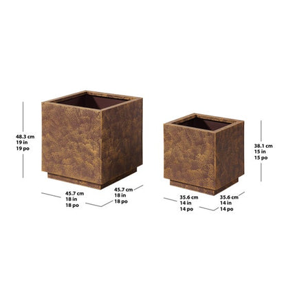 Corten Style Planters, Set of Two
