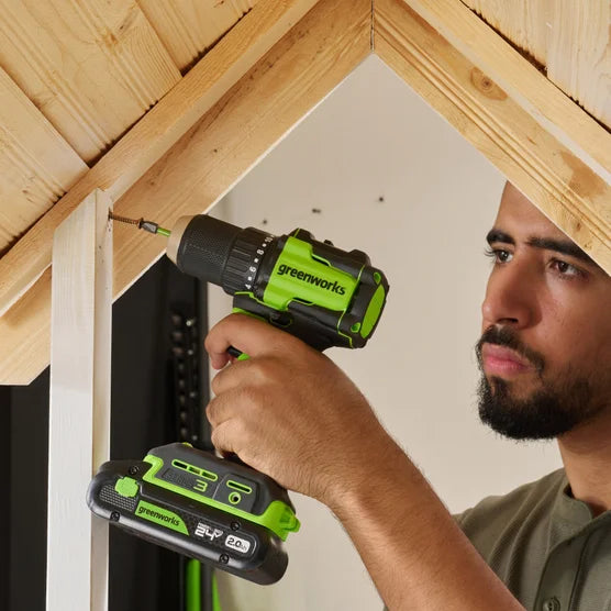 24V Drill & Impact Driver 2x2Ah Battery, 4Ah Battery, Charger