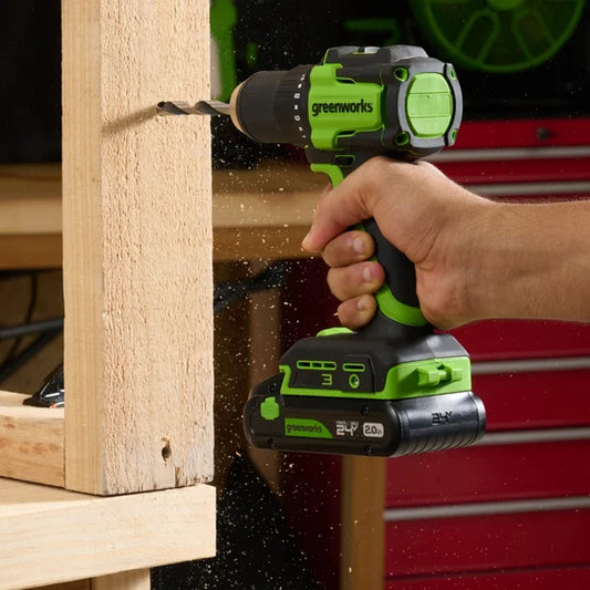 24V Drill & Impact Driver 2x2Ah Battery, 4Ah Battery, Charger