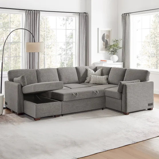 Luke Sleeper Sectional with Reversible Chaise and Storage