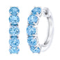 Swiss Blue Topaz 14kt White Gold Hoop Earrings