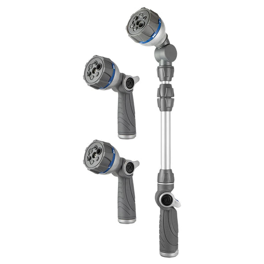 3-piece Nozzle Set, with 2 Multi-Pattern Nozzles and One Telescoping Wand
