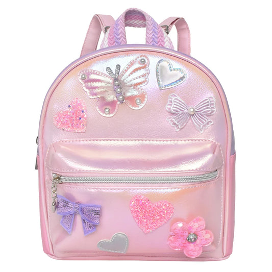 Metallic Butterfly Applique Mini Backpack