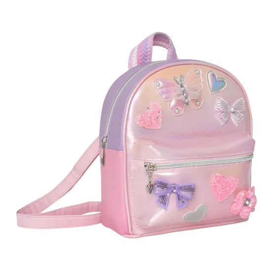 Metallic Butterfly Applique Mini Backpack
