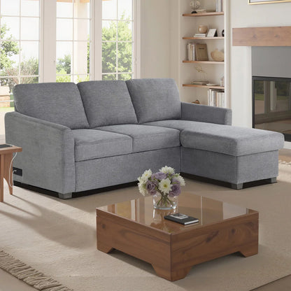 Cameron Convertible Sofa with Reversible Chaise and Storage, Gray
