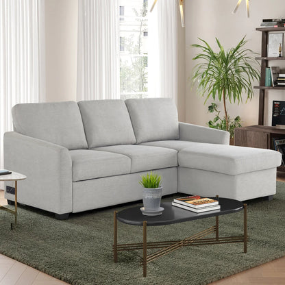 Cameron Convertible Sofa with Reversible Chaise and Storage, Beige