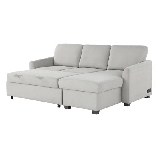 Cameron Convertible Sofa with Reversible Chaise and Storage, Beige