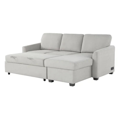 Cameron Convertible Sofa with Reversible Chaise and Storage, Beige