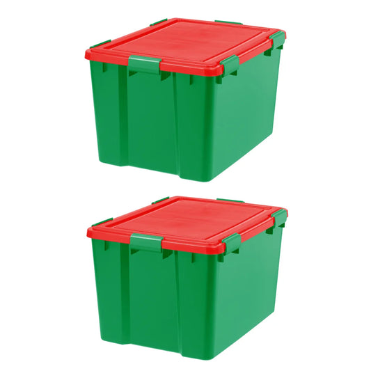 74 Quart Stackable Holiday Storage Bin, 2-pack