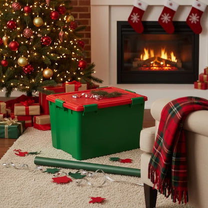 74 Quart Stackable Holiday Storage Bin, 2-pack