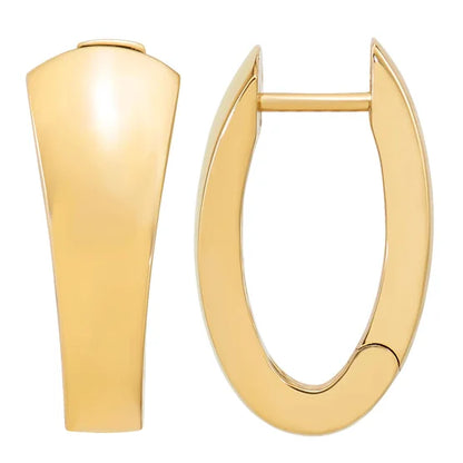 14kt Yellow Gold Graduated Oval Hoop Earrings
