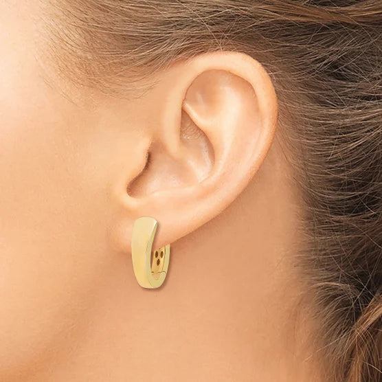 14kt Yellow Gold Graduated Oval Hoop Earrings